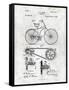 Bicycle-Patent-Framed Stretched Canvas