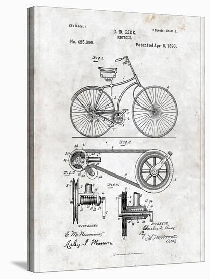Bicycle-Patent-Stretched Canvas