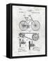 Bicycle-Patent-Framed Stretched Canvas