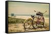 Bicycles and Beach Scene-Lantern Press-Framed Stretched Canvas
