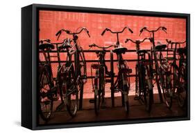 Bicycles at Centraal Station II-Erin Berzel-Framed Stretched Canvas
