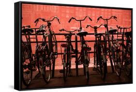 Bicycles at Centraal Station II-Erin Berzel-Framed Stretched Canvas