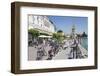 Bicycles at the Promenade with the Mangturm Tower, Lindau, Lake Constance, Bavaria, Germany, Europe-Markus Lange-Framed Photographic Print