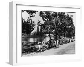 Bicycles by the Thames-Fred Musto-Framed Photographic Print