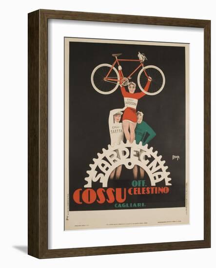 Bicycles Cossu Sardegna, Italian Advertising Poster-null-Framed Premium Giclee Print