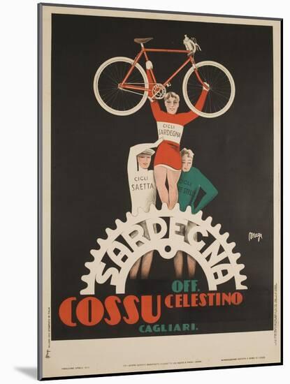 Bicycles Cossu Sardegna, Italian Advertising Poster-null-Mounted Premium Giclee Print