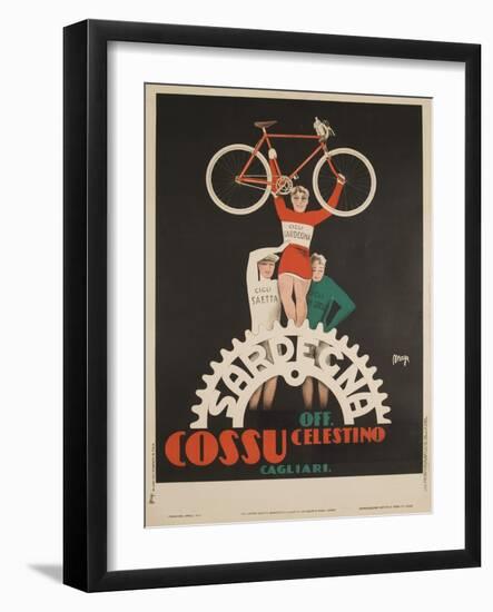 Bicycles Cossu Sardegna, Italian Advertising Poster-null-Framed Giclee Print