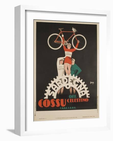 Bicycles Cossu Sardegna, Italian Advertising Poster-null-Framed Giclee Print