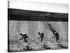 Bicycles Forming Distorted Designs on Track as Peddlers Grind Away in the 4,000 Meter Team Pursuit-Ralph Crane-Stretched Canvas