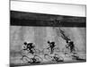 Bicycles Forming Distorted Designs on Track as Peddlers Grind Away in the 4,000 Meter Team Pursuit-Ralph Crane-Mounted Photographic Print