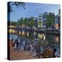 Bicycles, Houses Near the Keizersgracht, Amsterdam, the Netherlands-Rainer Mirau-Stretched Canvas