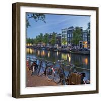 Bicycles, Houses Near the Keizersgracht, Amsterdam, the Netherlands-Rainer Mirau-Framed Photographic Print