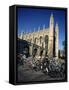 Bicycles in Front of King's College, Cambridge, Cambridgeshire, England, United Kingdom-Steve Bavister-Framed Stretched Canvas