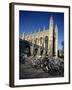 Bicycles in Front of King's College, Cambridge, Cambridgeshire, England, United Kingdom-Steve Bavister-Framed Photographic Print