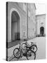 Bicycles in the Domplatz, Salzburg, Austria-Walter Bibikow-Stretched Canvas