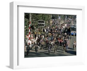 Bicycles in the Rush Hour, Kunming, Yunnan Province, China-Alain Evrard-Framed Photographic Print