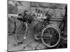 Bicycles Leaning Against the Concrete Wall-Carl Mydans-Mounted Photographic Print