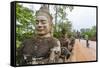 Bicycles Near the South Gate at Angkor Thom-Michael Nolan-Framed Stretched Canvas