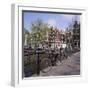 Bicycles on a Bridge Across the Canal at Herengracht in Amsterdam, Holland-Roy Rainford-Framed Photographic Print