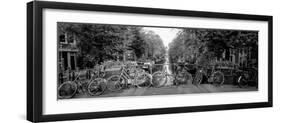 Bicycles on Bridge over Canal, Amsterdam, Netherlands-null-Framed Photographic Print