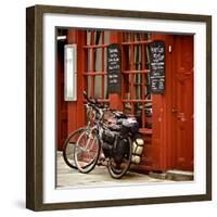 Bicycles on the British Pub, Durham, United Kingdom-Vividrange-Framed Photographic Print