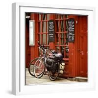 Bicycles on the British Pub, Durham, United Kingdom-Vividrange-Framed Photographic Print