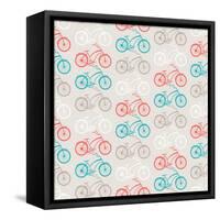 Bicycles Seamless Pattern In Retro Style-incomible-Framed Stretched Canvas