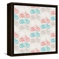 Bicycles Seamless Pattern In Retro Style-incomible-Framed Stretched Canvas