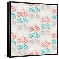 Bicycles Seamless Pattern In Retro Style-incomible-Framed Stretched Canvas