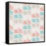 Bicycles Seamless Pattern In Retro Style-incomible-Framed Stretched Canvas