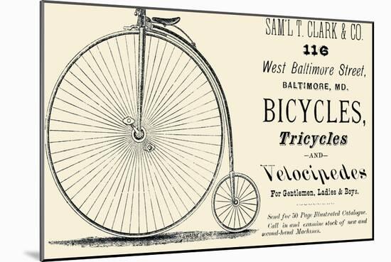 Bicycles, Tricycles, and Velocipedes-null-Mounted Art Print