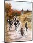 Bicycling, 1887-L. Prang & Co.-Mounted Giclee Print