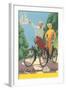 Bicycling German Couple-null-Framed Art Print