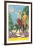 Bicycling German Couple-null-Framed Art Print