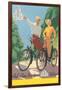Bicycling German Couple-null-Framed Art Print