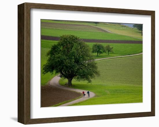 Bicycling in Basel Land, Jura Mountains, Switzerland-David Barnes-Framed Premium Photographic Print