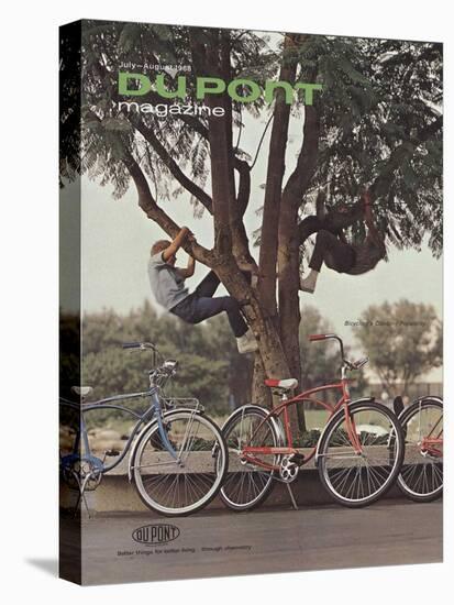 Bicycling's Climbing Popularity, Front Cover of 'The Du Pont Magazine', July-August 1968-null-Stretched Canvas