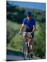 Bicyclist on Road, Napa Valley, CA-Robert Houser-Mounted Premium Photographic Print