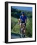 Bicyclist on Road, Napa Valley, CA-Robert Houser-Framed Photographic Print