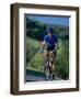 Bicyclist on Road, Napa Valley, CA-Robert Houser-Framed Photographic Print