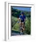 Bicyclist on Road, Napa Valley, CA-Robert Houser-Framed Photographic Print