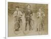 Bicyclists Posing on Path-null-Framed Photographic Print