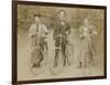 Bicyclists Posing on Path-null-Framed Photographic Print