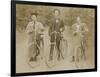 Bicyclists Posing on Path-null-Framed Photographic Print