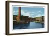 Biddeford, Maine - View of Some Textile Mills-Lantern Press-Framed Art Print