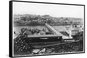 Bideford Station and River Torridge, North Devon-null-Framed Stretched Canvas