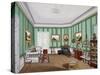 Biedermeier Style Room, Circa 1850, Watercolor, Austria, 19th Century-null-Stretched Canvas