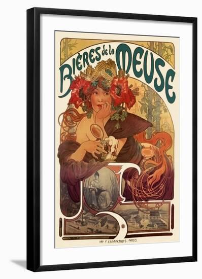 Bieres de La Meuse-Alphonse Mucha-Framed Art Print