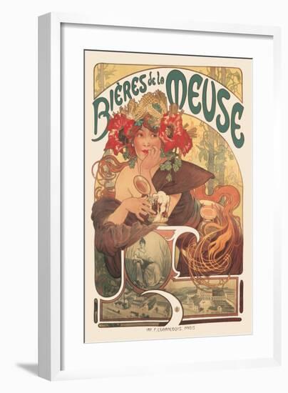 Bieres de La Meuse-Alphonse Mucha-Framed Premium Giclee Print