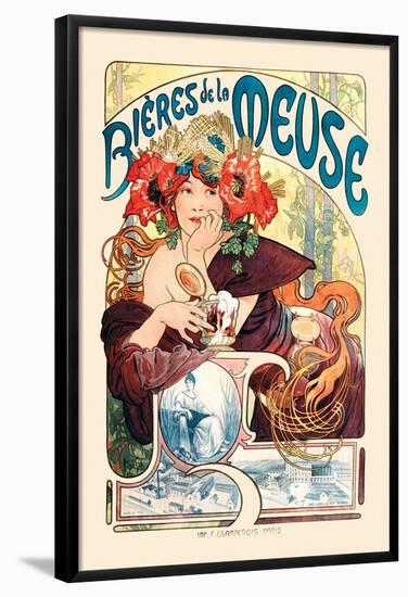 Bieres De La Meuse-Alphonse Mucha-Framed Poster